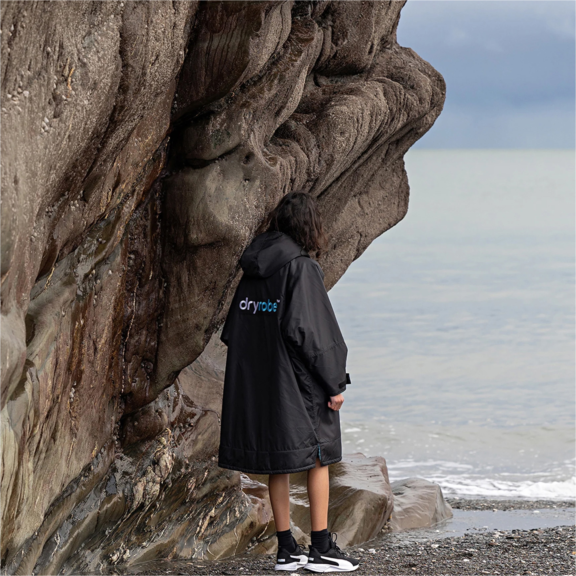 2026 Dryrobe Roupão De Troca De Manga Comprida Junior Advance V3KSLSDA - Black / Azul